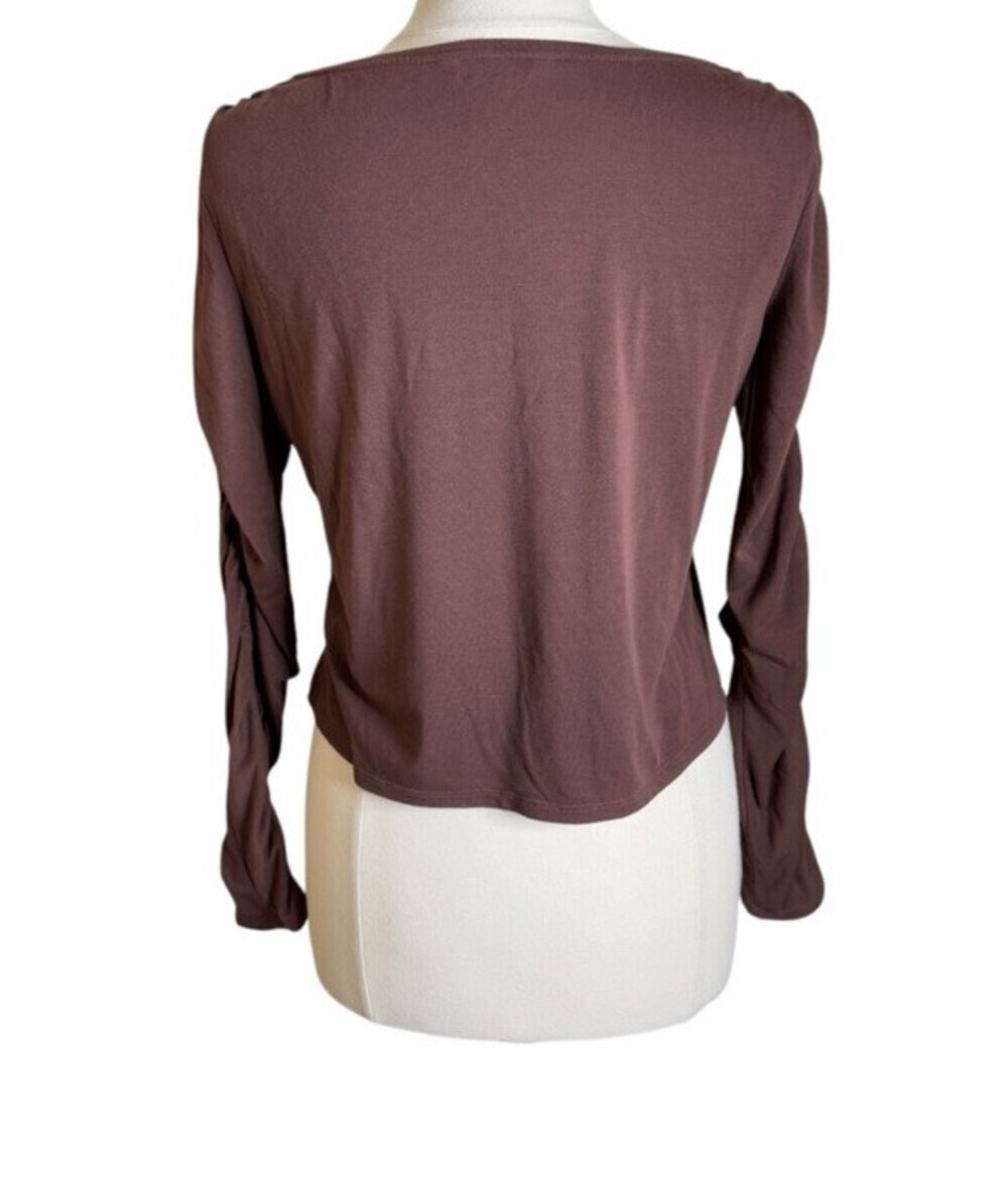 Athleta All Around Ruched Top Mahogany Brown Plus Size XS - Picture 3 of 5